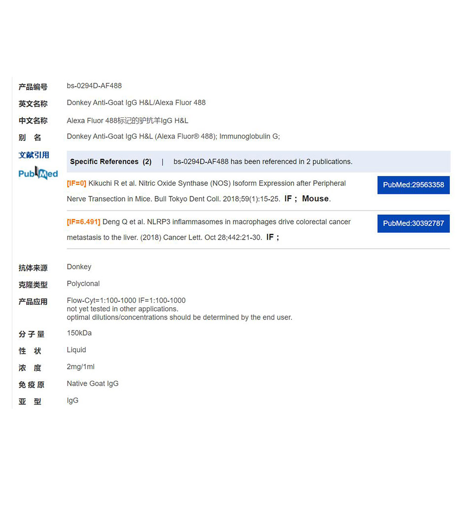 Alexa Fluor 488标记的驴抗羊IgG H&amp;L